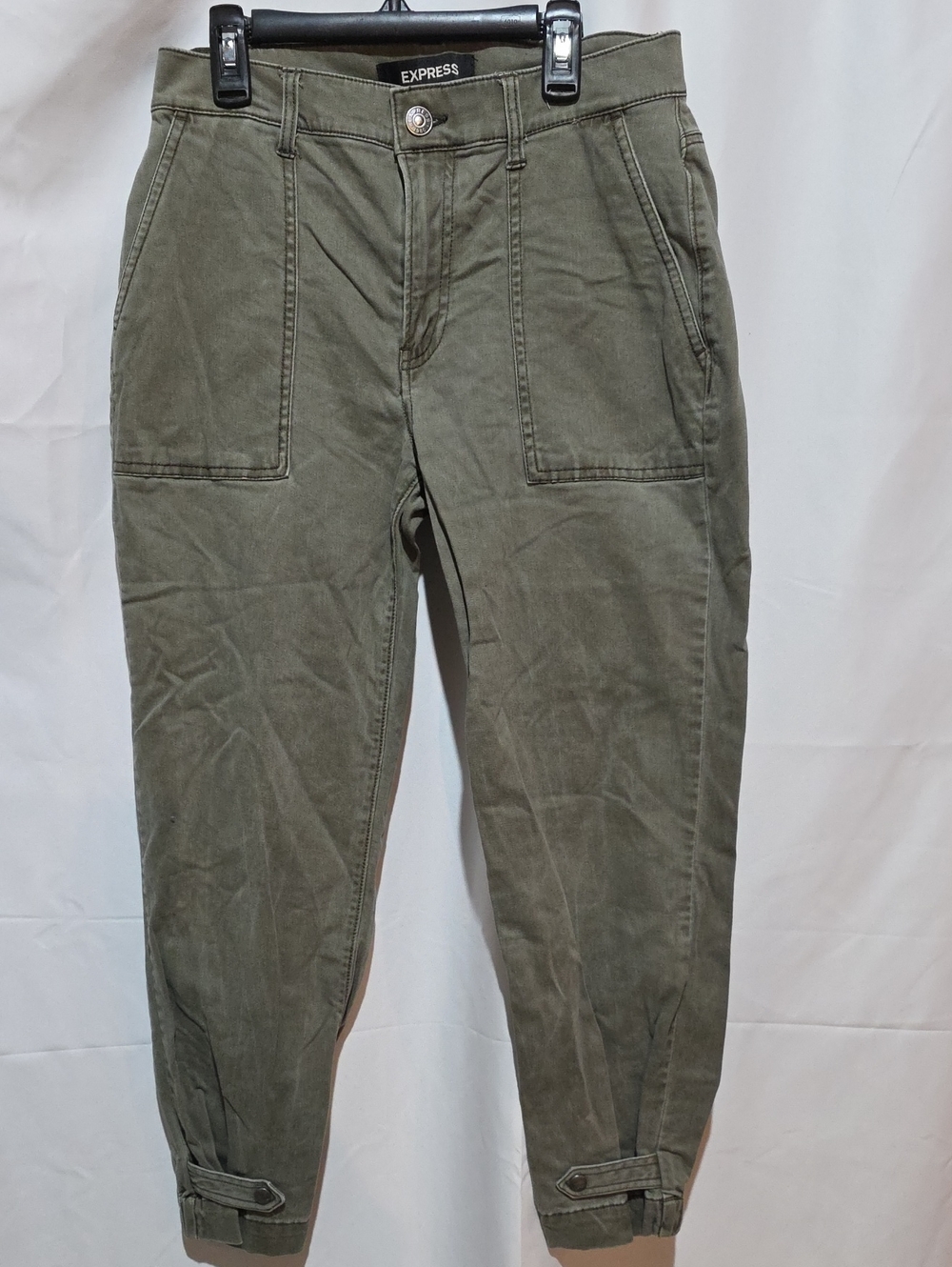 Express Olive Utility Ankle Crop Pants